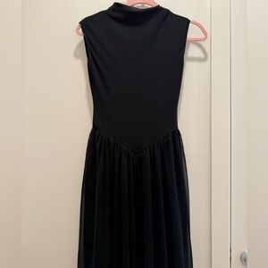 Zara Black High Neckline Midi Dress
